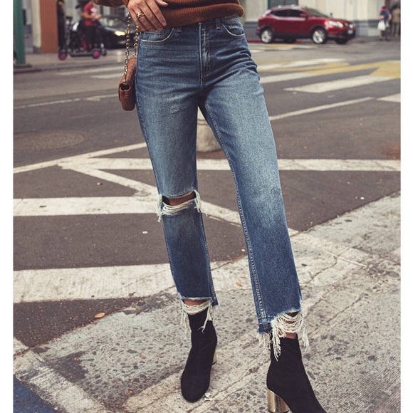 🔥HOST PICK🔥 Charity High-Rise Distressed Hem Straight Denim - Picture 3 of 11